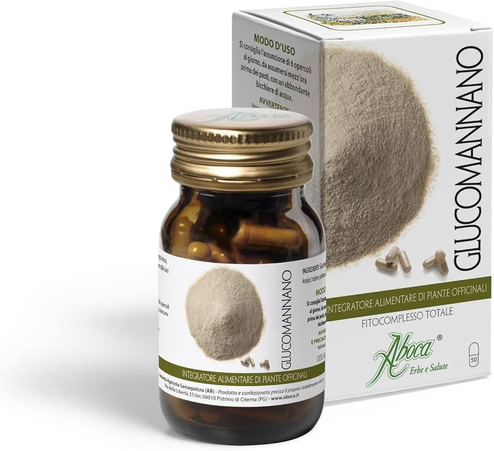 Aboca Glucomannano Fitocomplesso Totale Integratore Controllo Peso 50 Opercoli