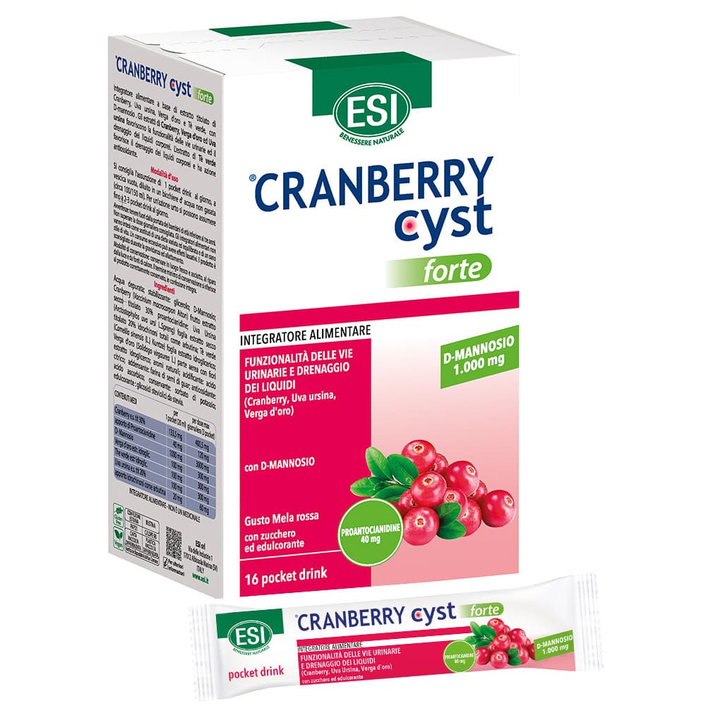 Esi Cranberry Cyst Forte Integratore Vie Urinarie Drenante 16 Pocket Drink