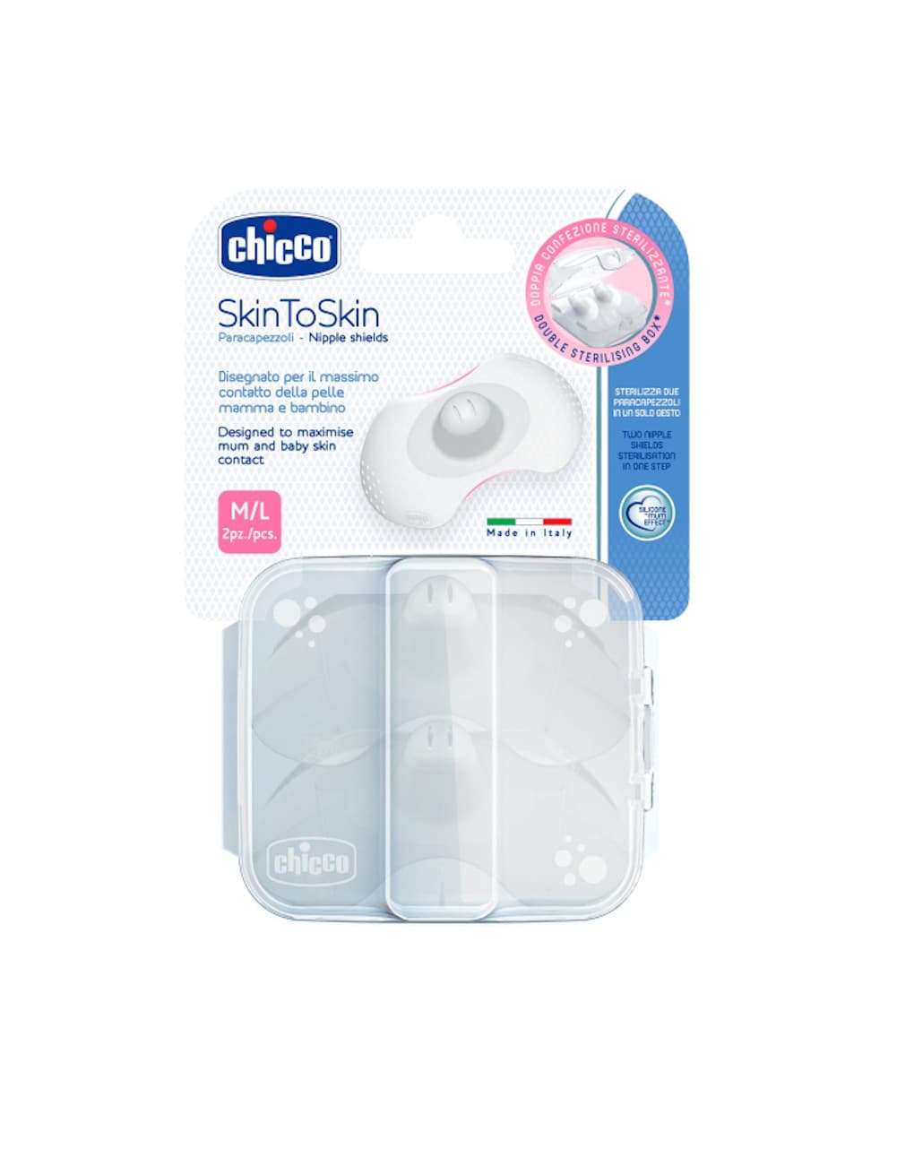 Chicco Paracapezzoli SkinToSkin Silicone S/M 2 Pezzi
