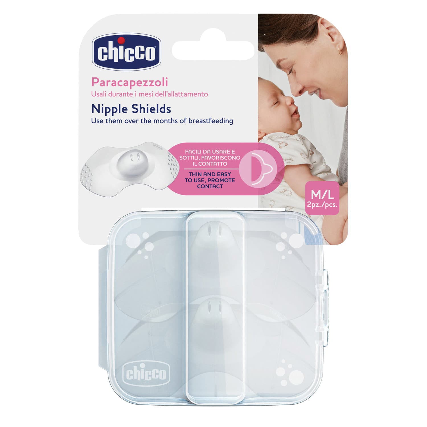Chicco Paracapezzoli Silicone M/L Protezione Allattamento 2 Pezzi