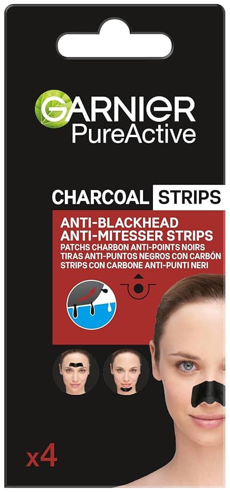 Garnier Pure Active Charcoal Strisce Rimozione Punti Neri 4 Pezzi