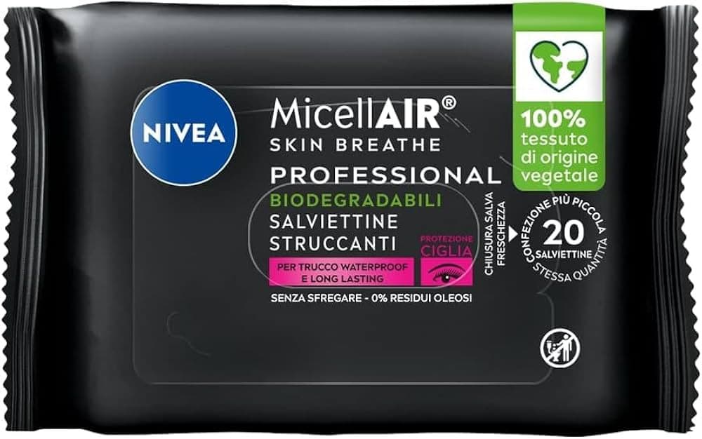 Nivea Micellair Professional Salviettine Struccanti Waterproof - 6x20 pz