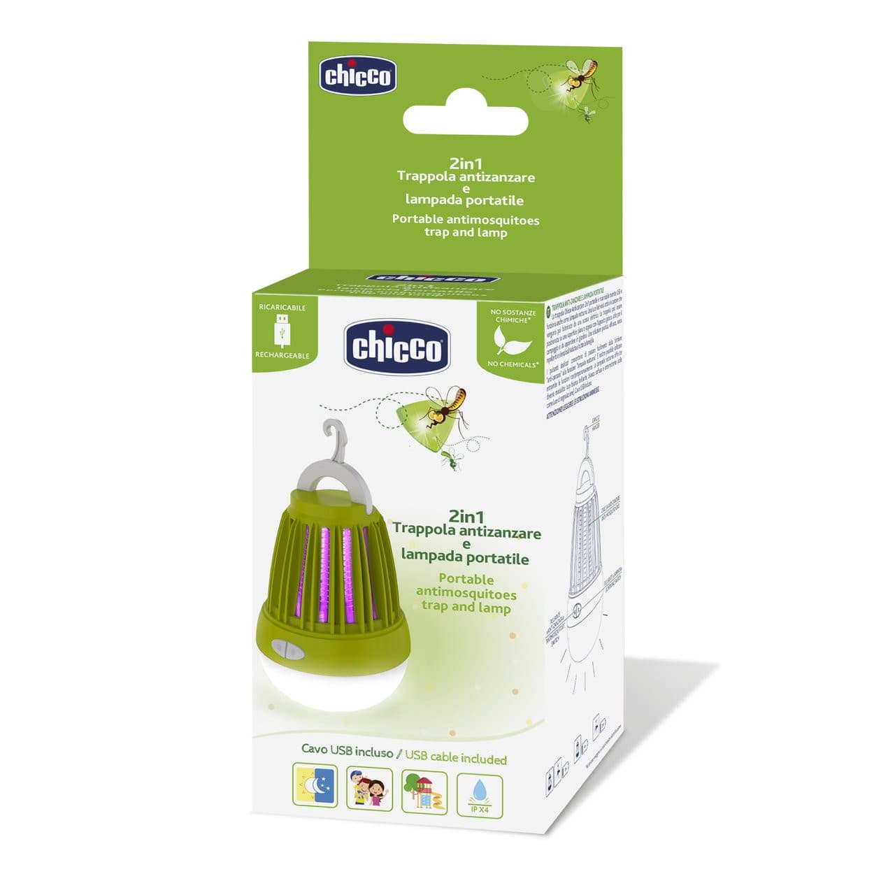 Chicco Trappola Zanzare 2in1 Portatile e Luce Notturna