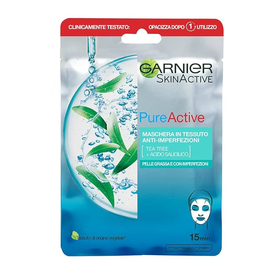 Garnier SkinActive Maschera in Tessuto Anti-Imperfezioni Idratante Tea Tree