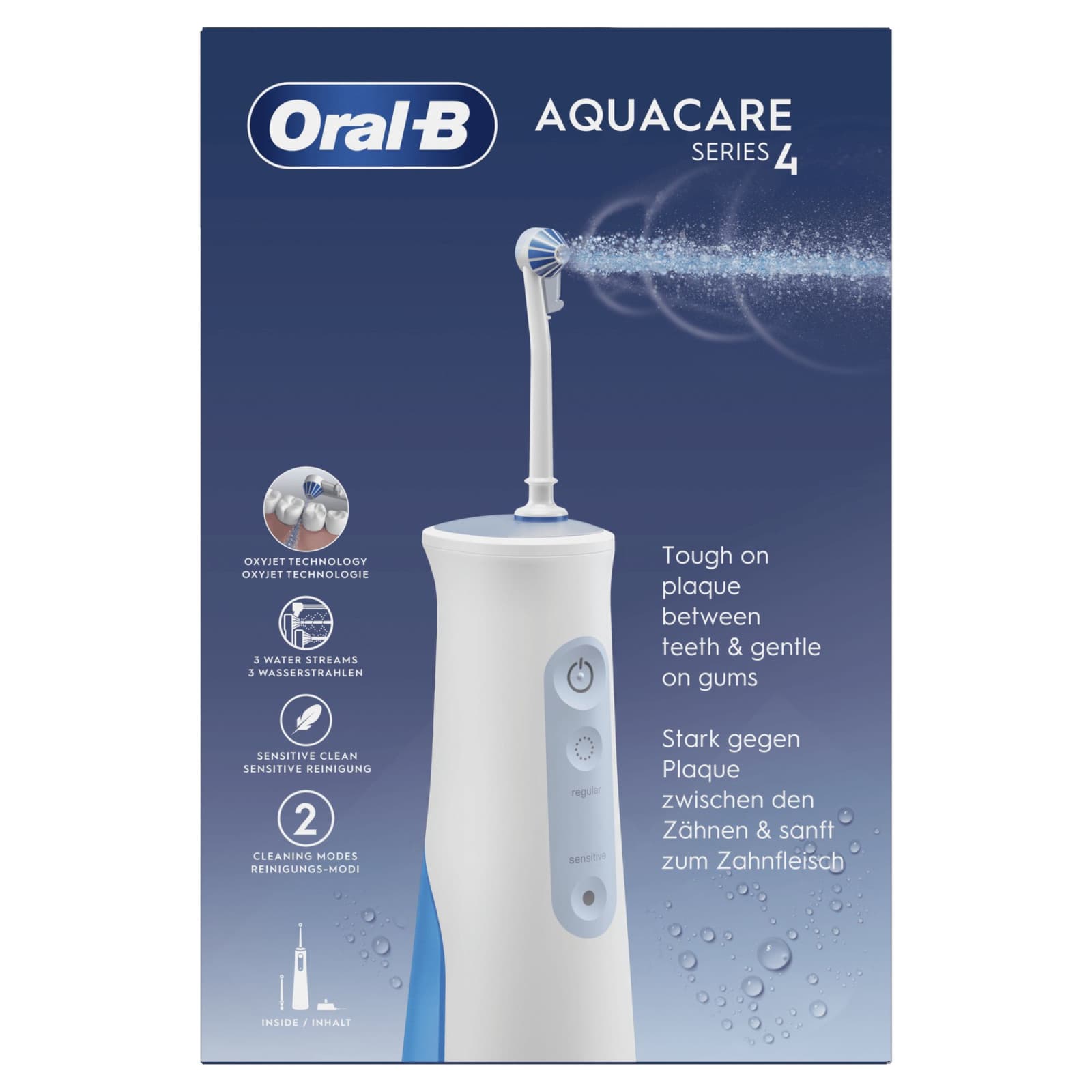 Oral-B AquaCare 4 Idropulsore Portatile Oxyjet per Igiene Orale, Bianco