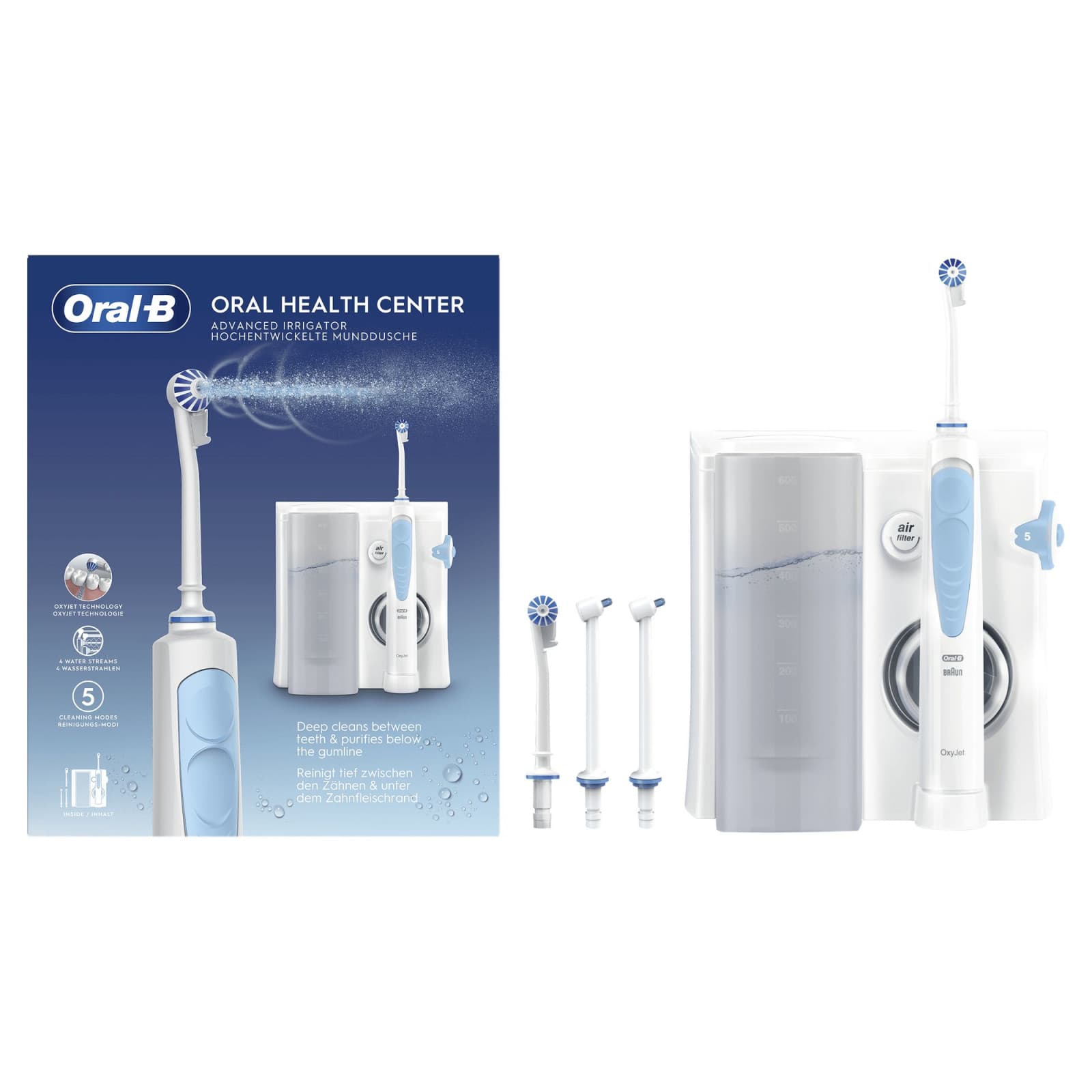 Oral-B Idropulsore Health Center Avanzato Irrigatore Orale con 4 Beccucci
