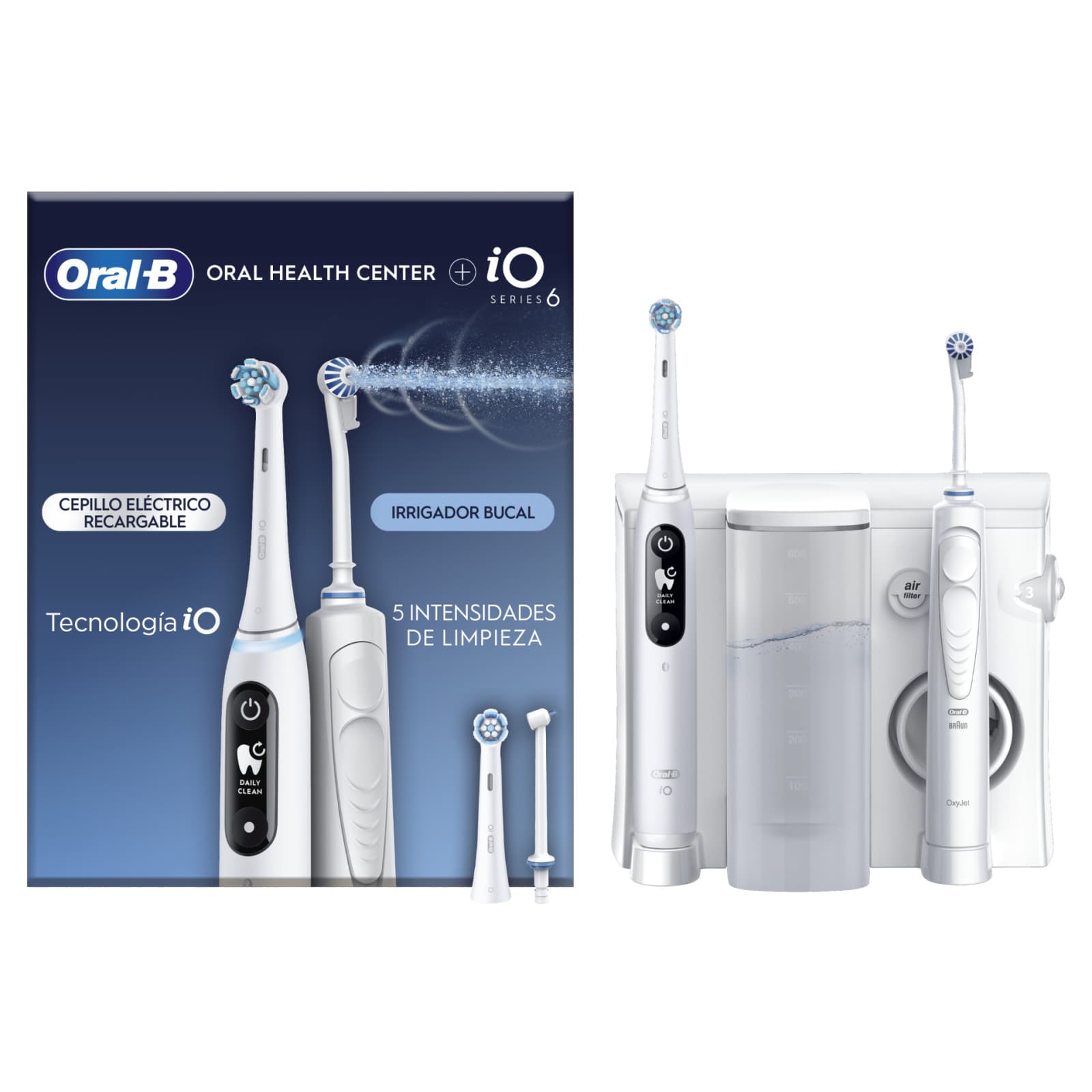 Oral-B iO6 Oxyjet Idropulsore e Spazzolino Elettrico con Tecnologia Microbollicine