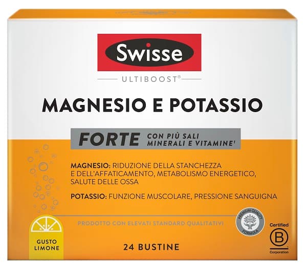 Swisse Magnesio e Potassio Forte - Integratore per stanchezza ed affaticamento - 24 buste