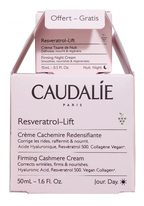 Caudalie Cofanetto Resveratrol Lift - Crema Cachemire Ridensificante 50 ml + Crema Tisana della Notte 15 ml