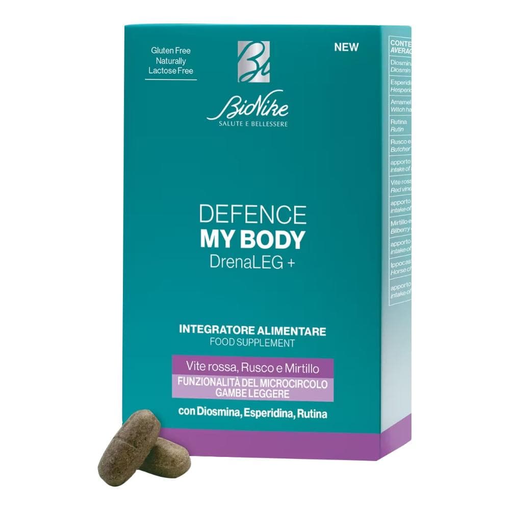 Bionike Defence My Body Drenaleg+ - Integratore alimentare per gambe stanche e pesanti - 60 compresse