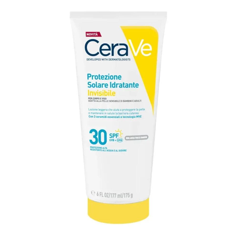 Cerave Protezione Solare Idratante Invisibile SPF30 - Protezione solare alta per viso e corpo - 200 ml