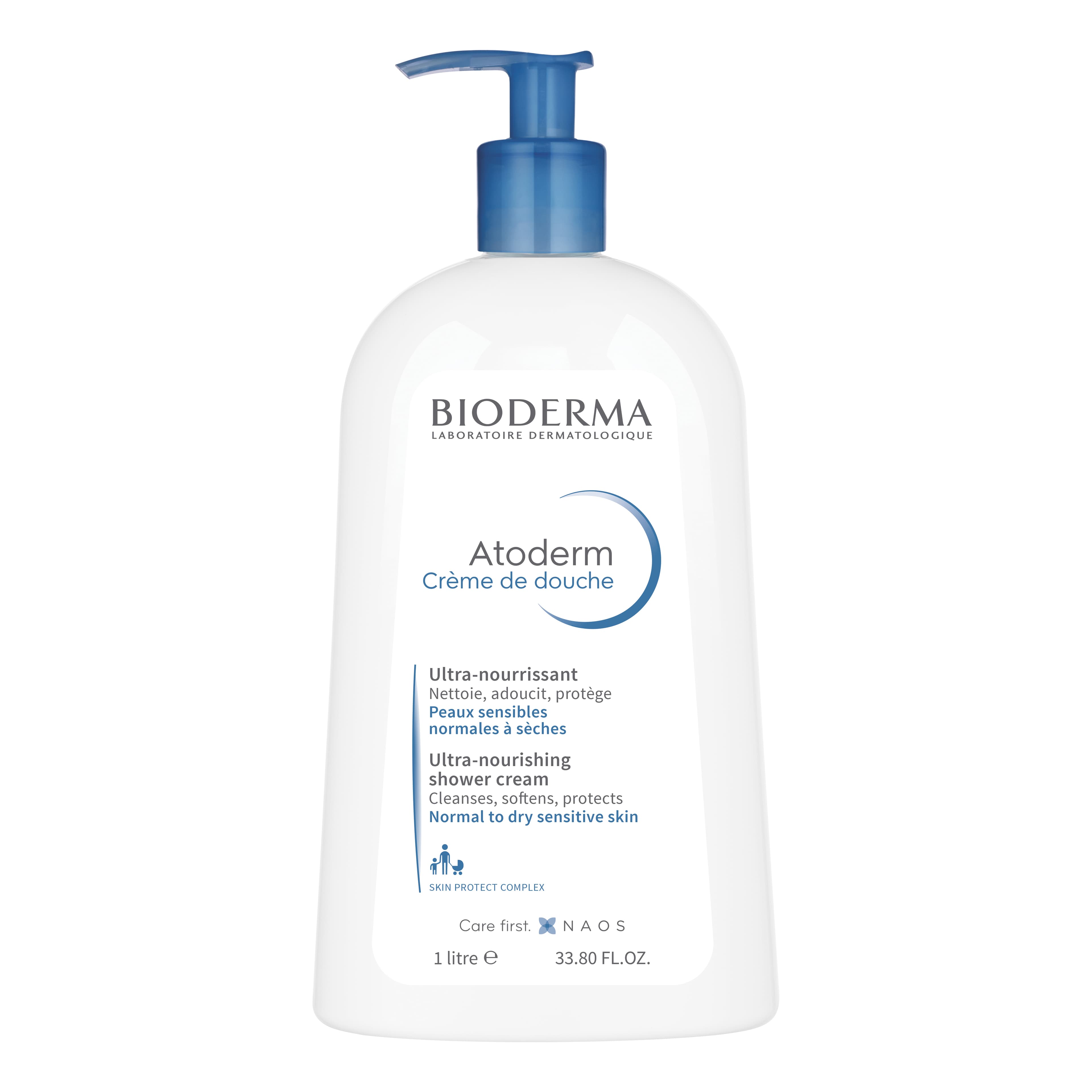 Bioderma Atoderm Crème De Douche - Detergente quotidiano per pelle secca - 1 litro