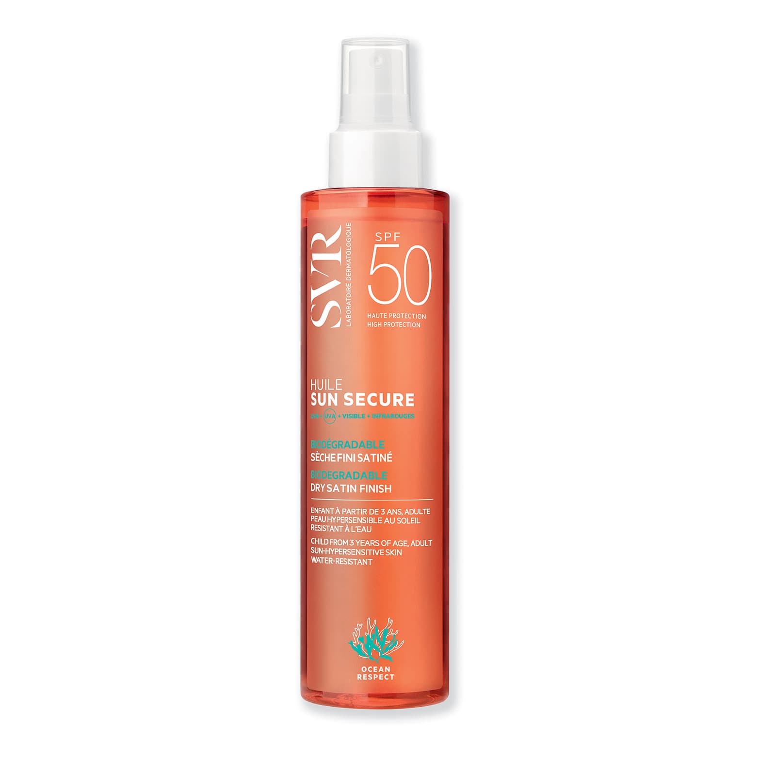 Svr Sun Secure Olio SPF50 - Olio con protezione solare per viso, corpo e capelli - 200 ml