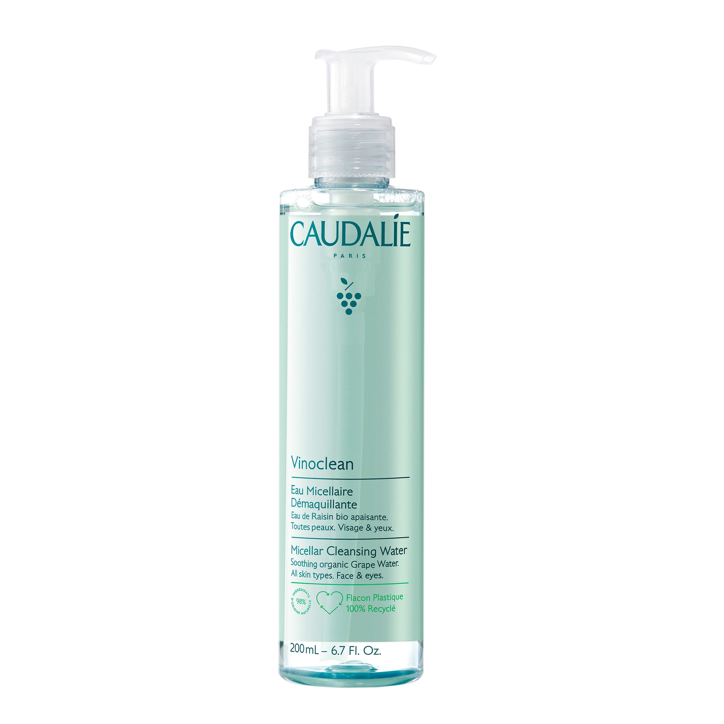 Caudalie Vinoclean Acqua Micellare Struccante - Adatta anche per pelle sensibile - 200 ml