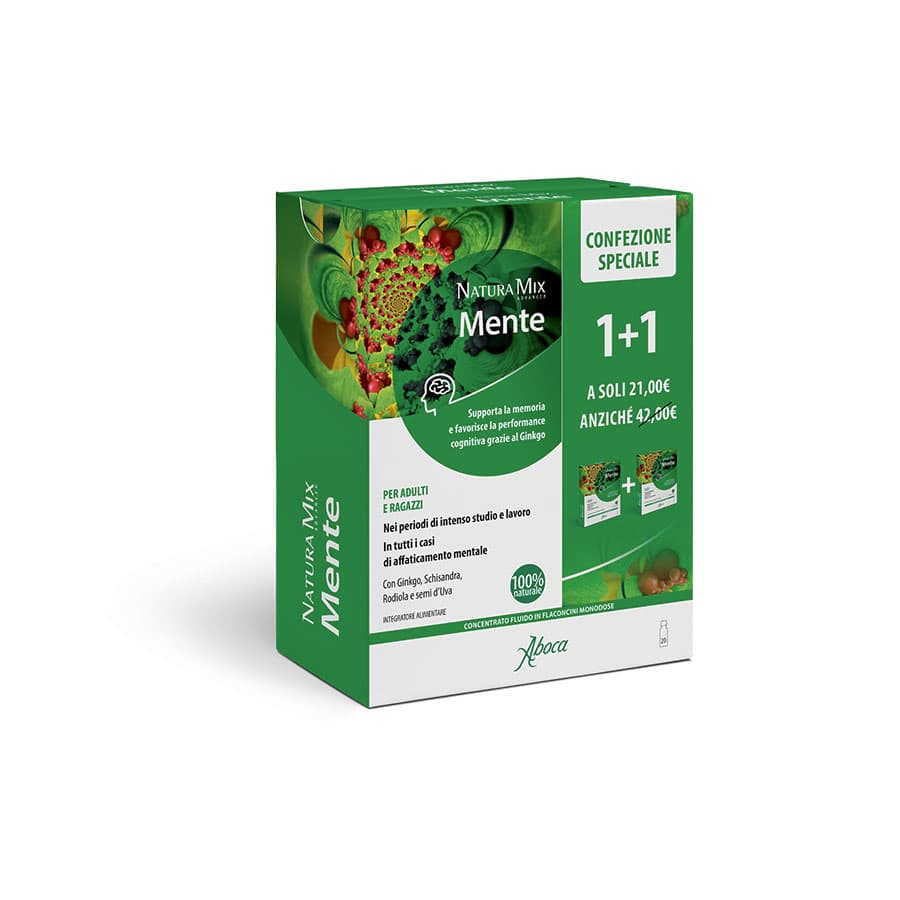Natura Mix Advanced Mente - Supporta la memoria e favorisce le performance cognitive - 20 flaconcini