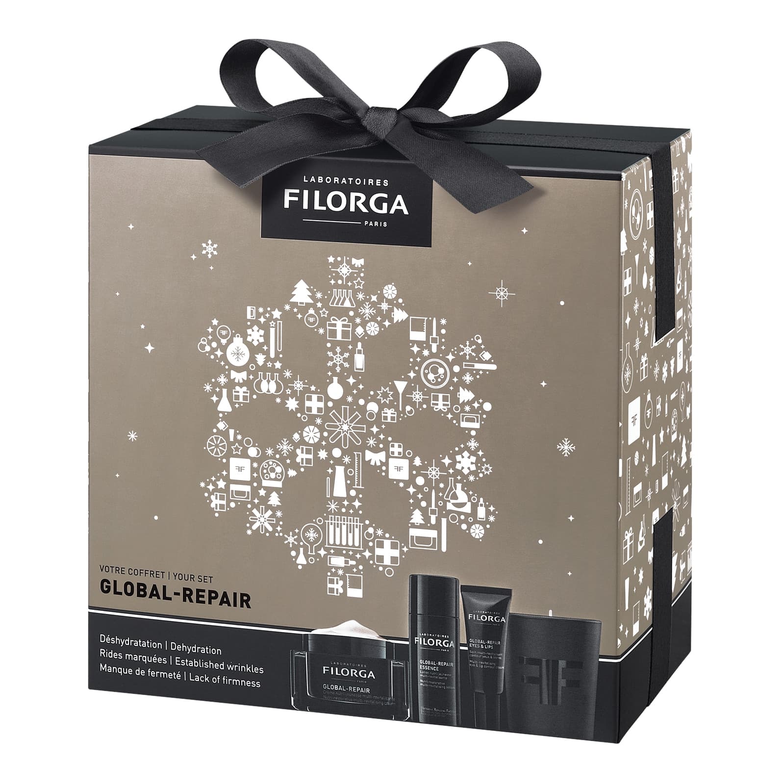 Filorga Cofanetto di Natale Global Repair - Crema antietà globale + Lozione rivitalizzante + Contorno occhi e labbra + Candela profumata