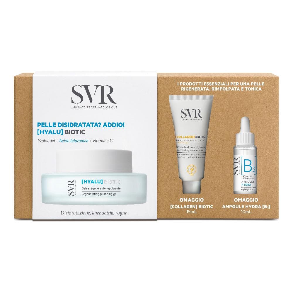 Svr Cofanetto Rimpolpante D'Idratazione - Hyalu biotic crema-gel rimpolpante + Collagen Biotic crema rigenerante + Ampoule Hydra B3 concentrato idratante