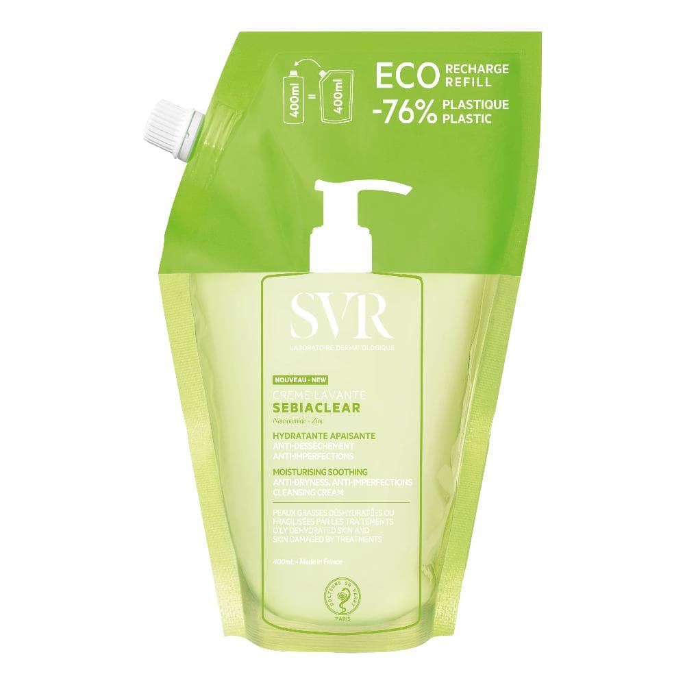 Svr Sebiaclear Ricarica Creme Lavante Viso e Corpo - Refill detergente antimperfezioni per pelle disidratata - 400 ml