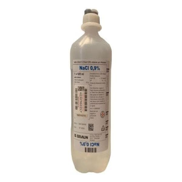 Sodio cloruro 0,9% flacone 500 ml PE - soluzione fisiologica per infusione endovenosa