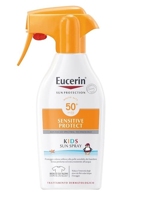 Eucerin Sun Kids Sensitive Protect Protezione Solare SPF50+ Spray Pelli Sensibili 300 ml