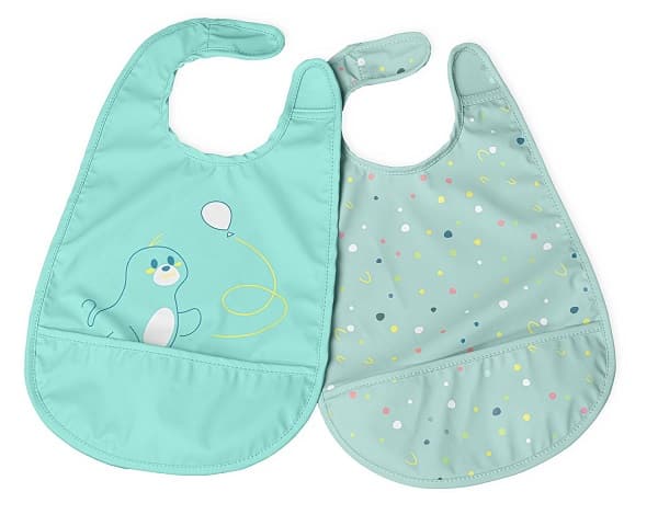 Chicco bavaglina pappa azzurra 6+ mesi 2 pezzi