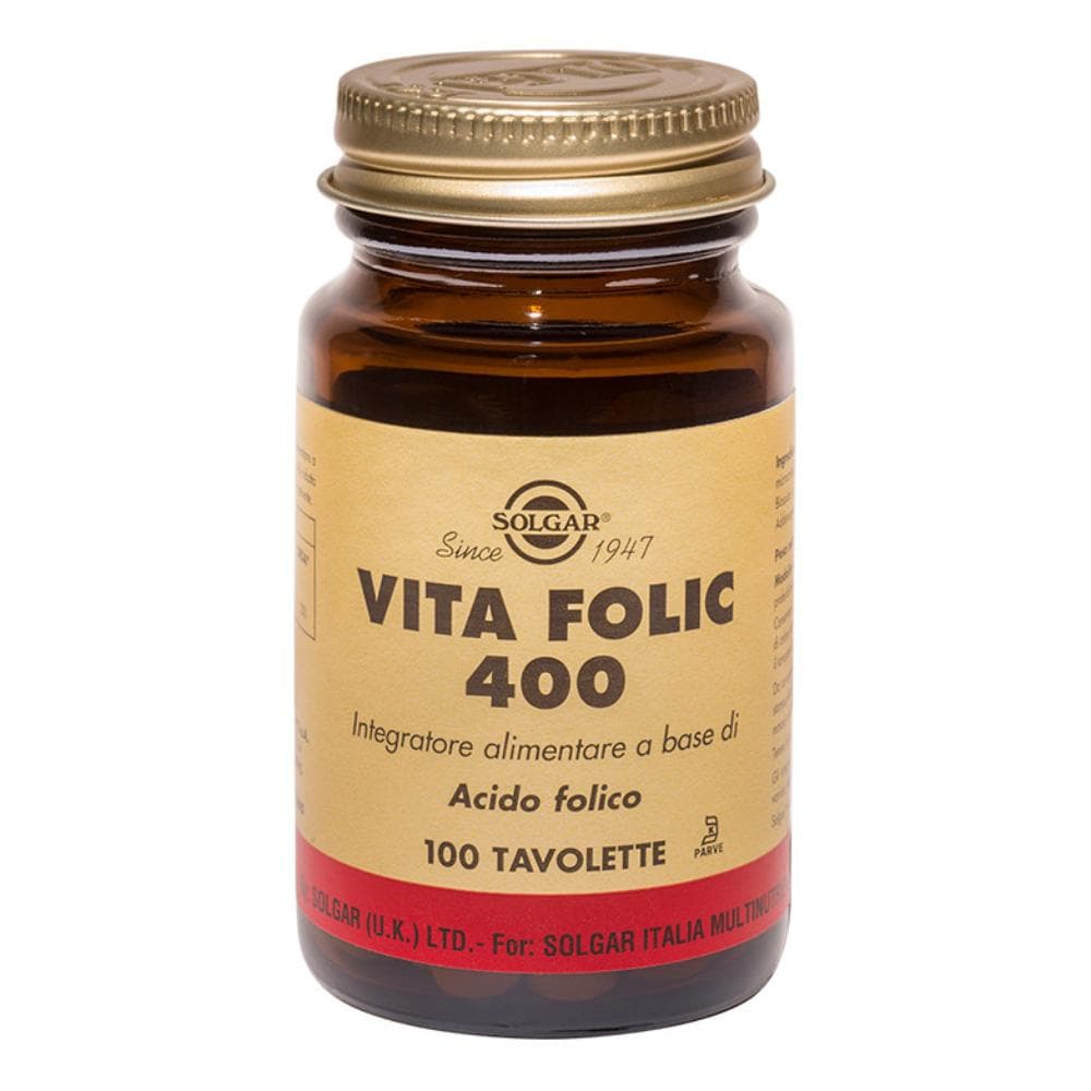 Solgar Vitamine Vita Folic 400 Integratore Alimentare 100 Tavolette