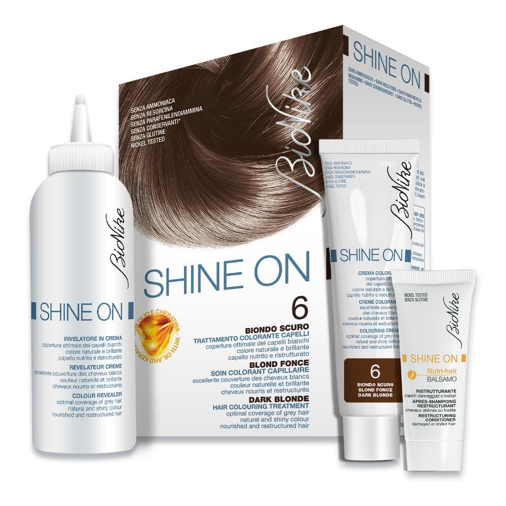 BioNike Shine ON Tintura per Capelli Cute Sensibile 6 Biondo Scuro