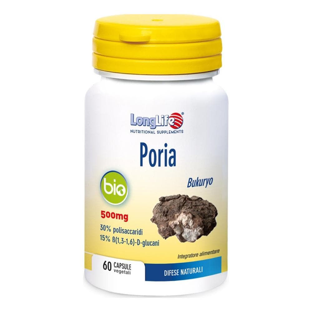 LongLife Poria Bio 60 capsule - integratore a base di Poria cocos per funzionalita renale ed equilibrio idrico