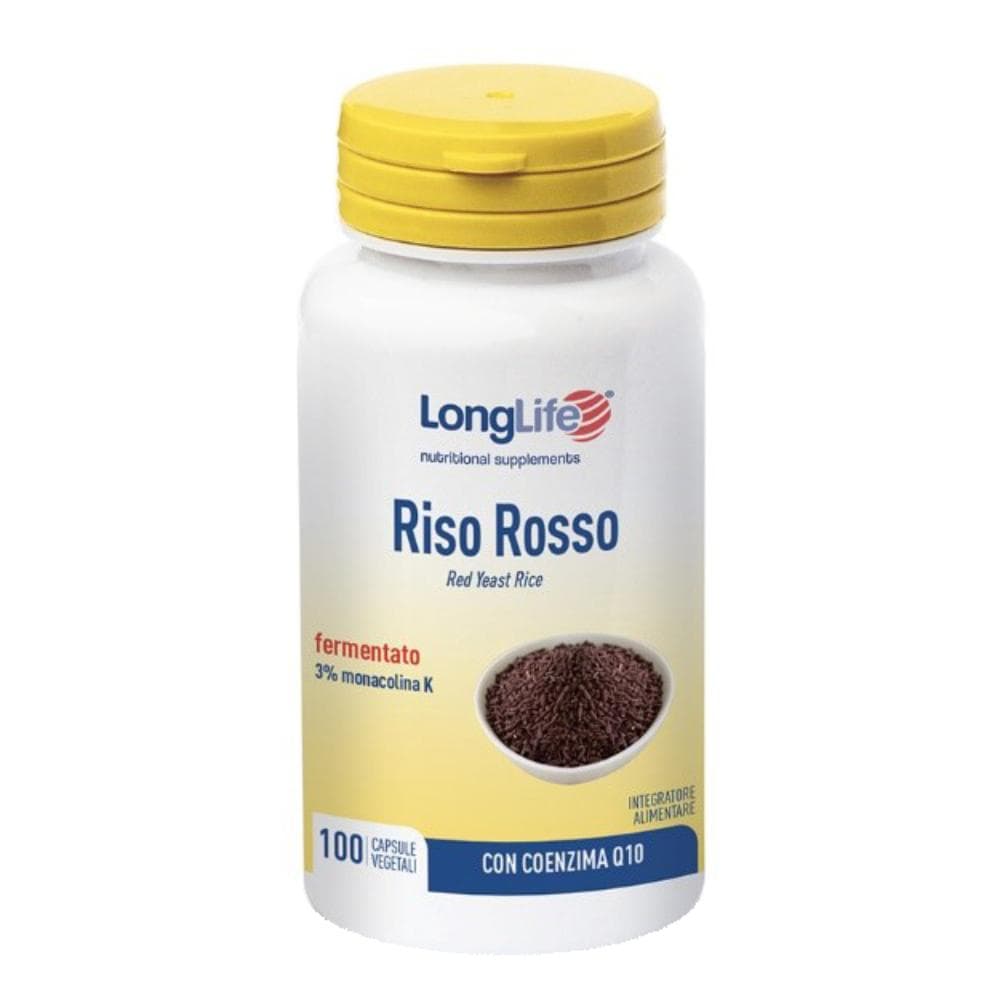 Longlife Riso Rosso Fermentato 100 Capsule Integratore Alimentare Naturale per il Colesterolo