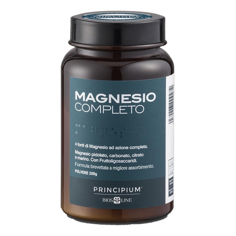 Principium Magnesio Completo 200 Grammi - Integratore in Polvere Bios Line per Stanchezza, Muscoli e Sistema Nervoso