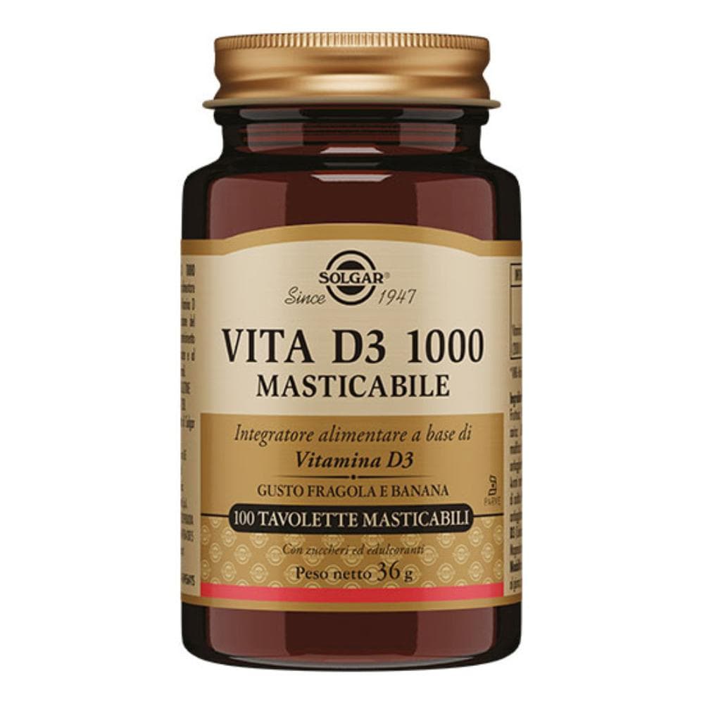 Solgar Vita D3 1000 - Integratore di vitamina D3 100 tavolette