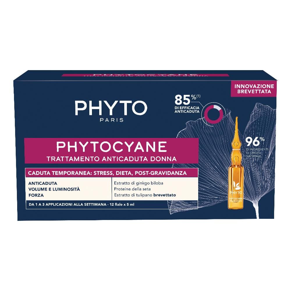 Phytocyane Fiale Anticaduta Donna Trattamento Caduta Temporanea dei Capelli 12 Fiale