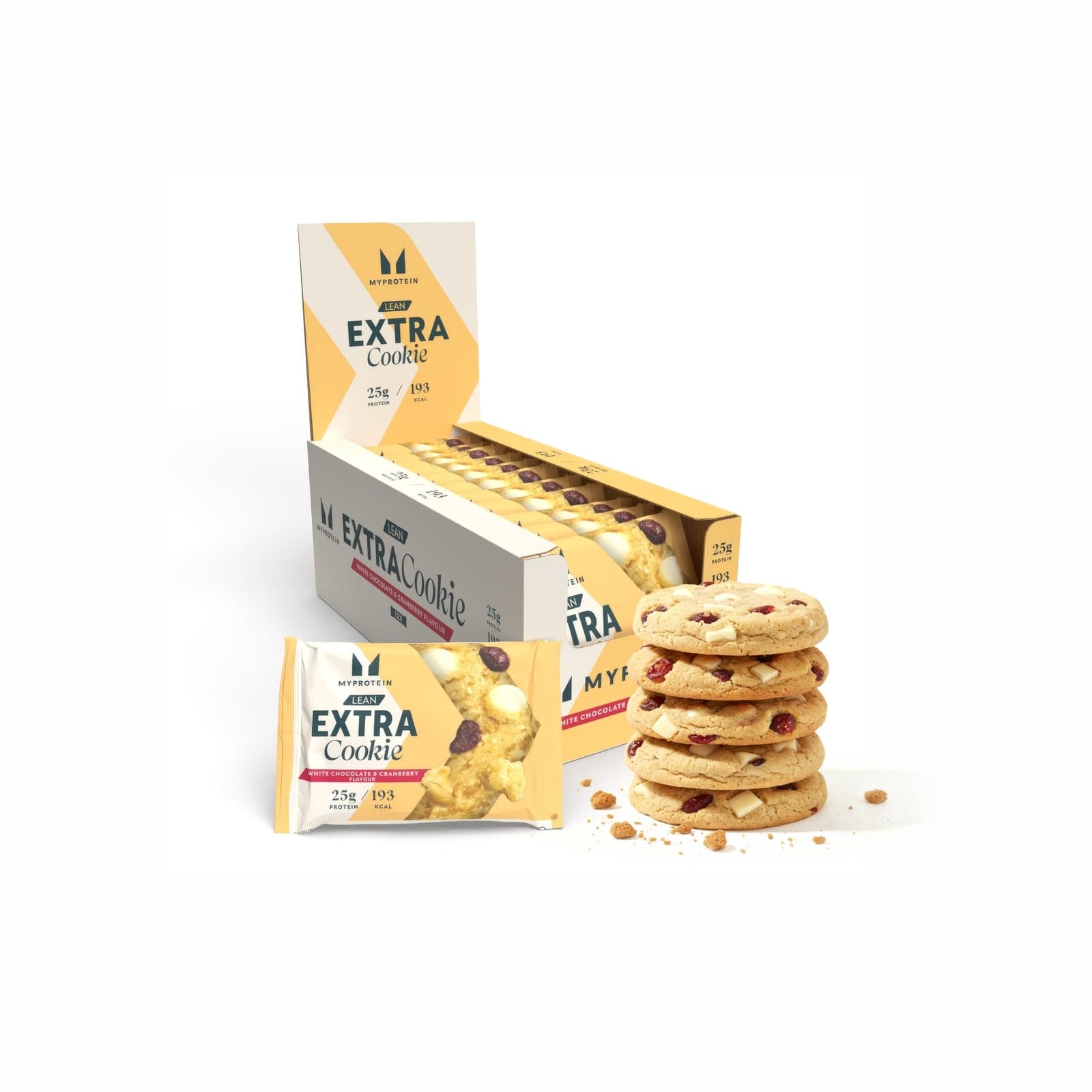 Cookie Extra Proteico - 12 x 50g - White Chocolate & Cranberry (Lean)