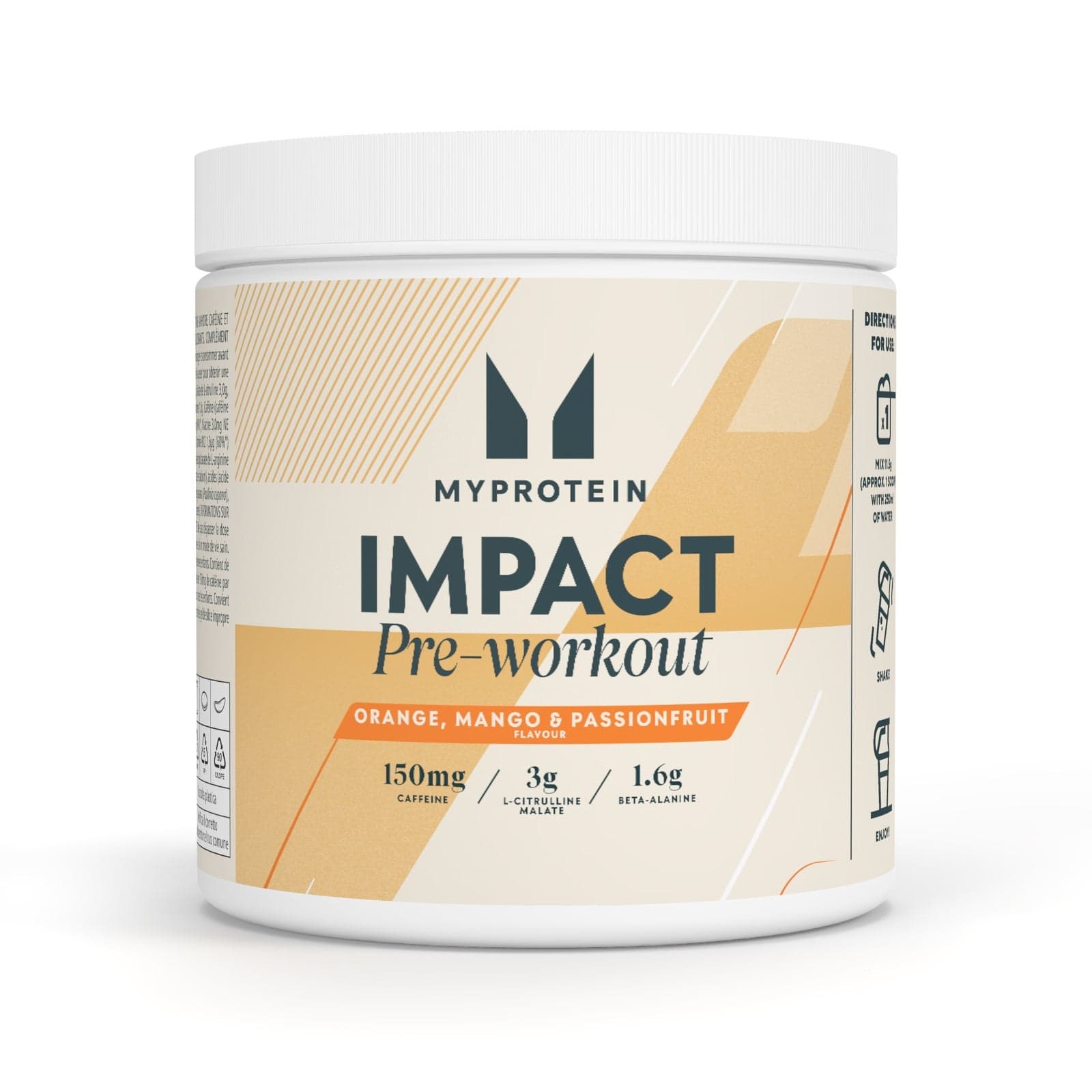 Miscela Pre-Workout - 500G - 43porzioni - Orange Mango Passionfruit
