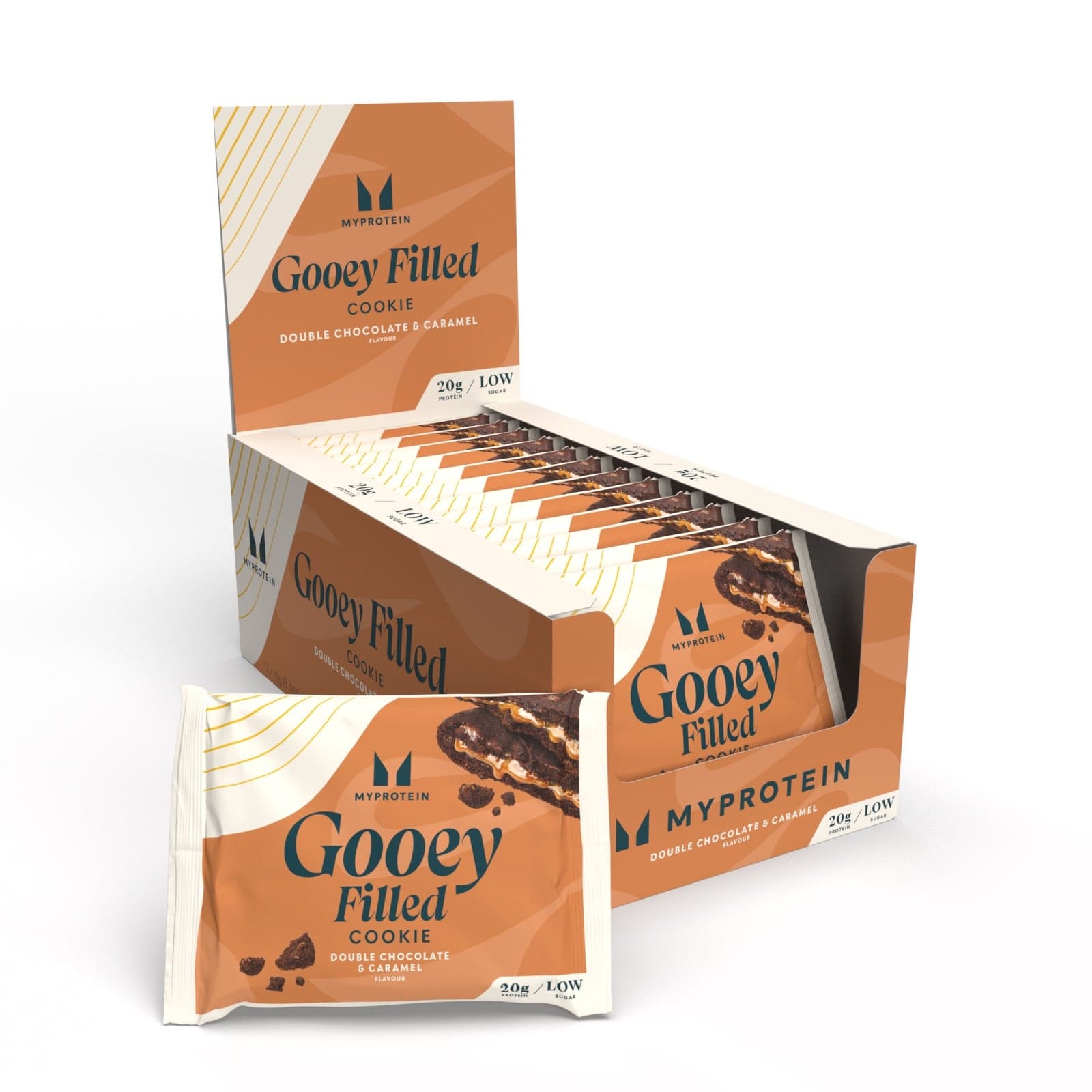 Cookie Proteico al Forno - 12 x 75g - Double Chocolate and Caramel  (Gooey Filled)