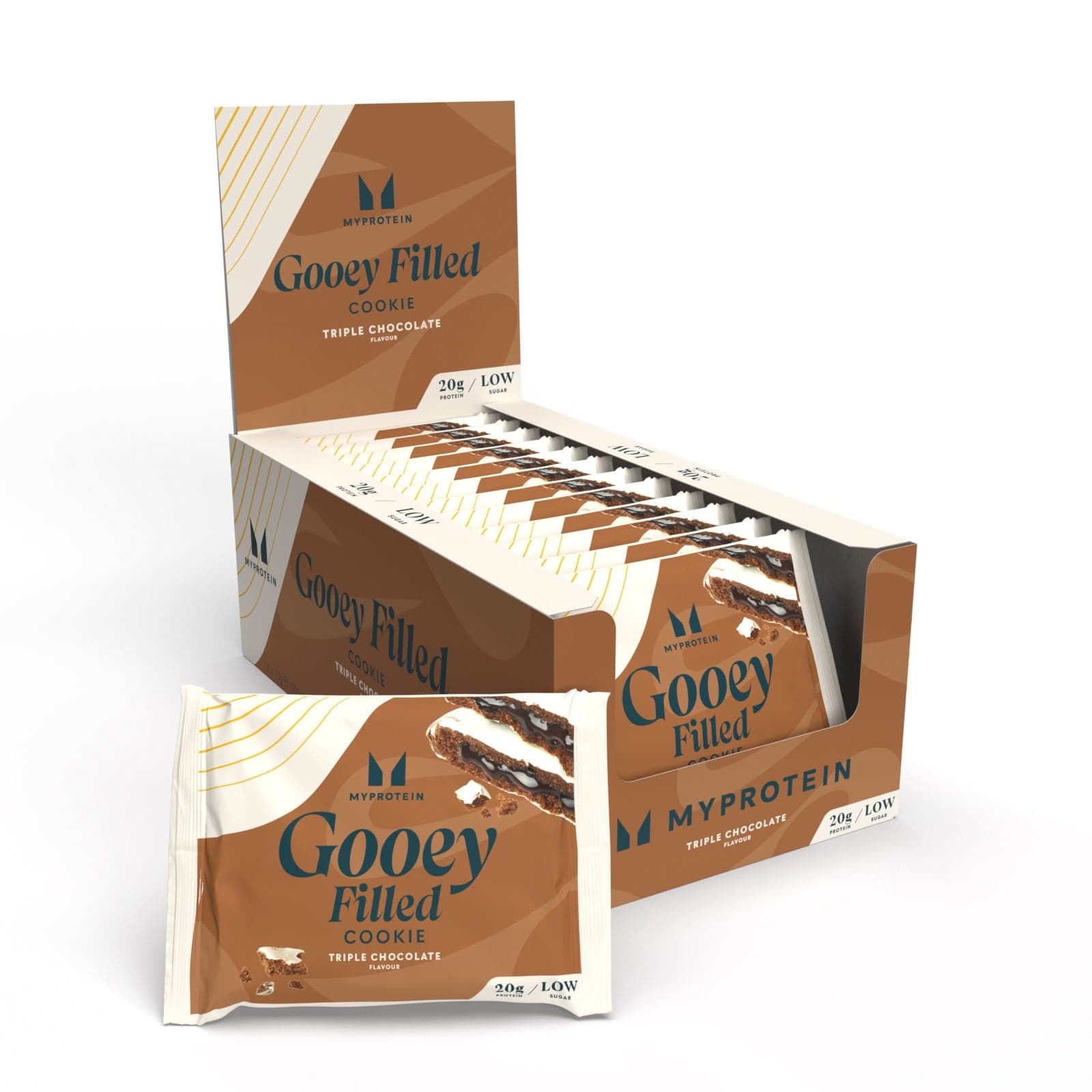 Cookie Proteico al Forno - 12 x 75g - Triple Chocolate  (Gooey Filled)
