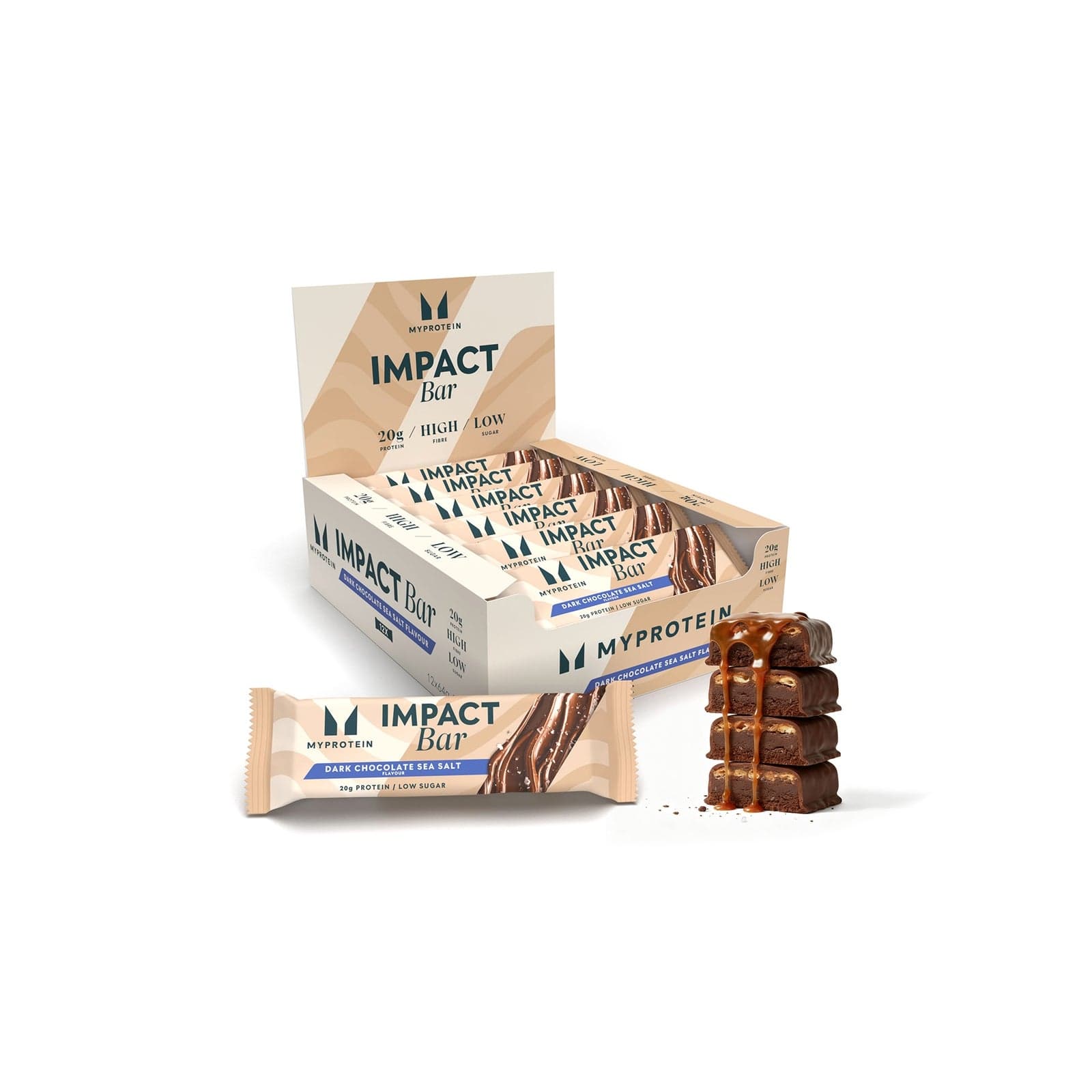 Impact protein bar - 12 x 64g - Cioccolato fondente e sale marino