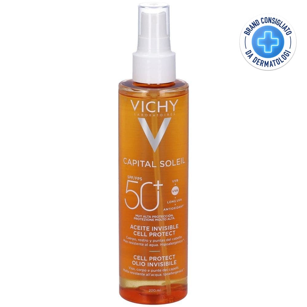 Vichy Capital Soleil - Cell Protect Olio Invisibile Protezione SPF50+, 200ml