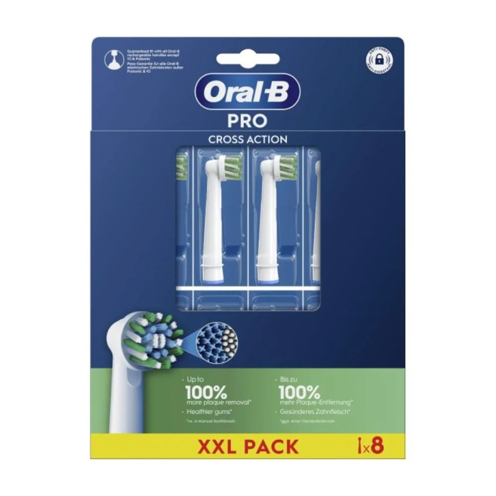 Oral-B CrossAction Testine di Ricambio per Spazzolino Elettrico, 8 Pezzi