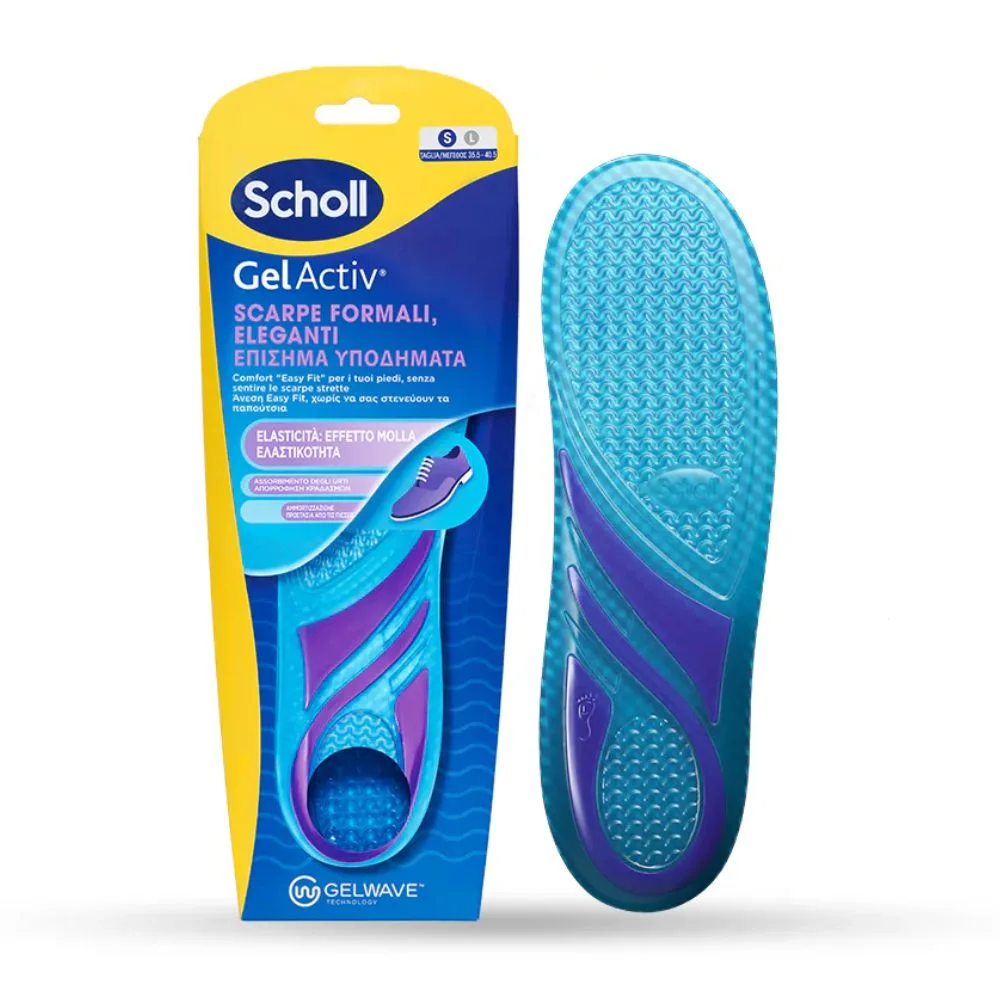 Scholl GelActiv - Solette in gel Scholl per il comfort nelle scarpe formali, 1 paio taglia S