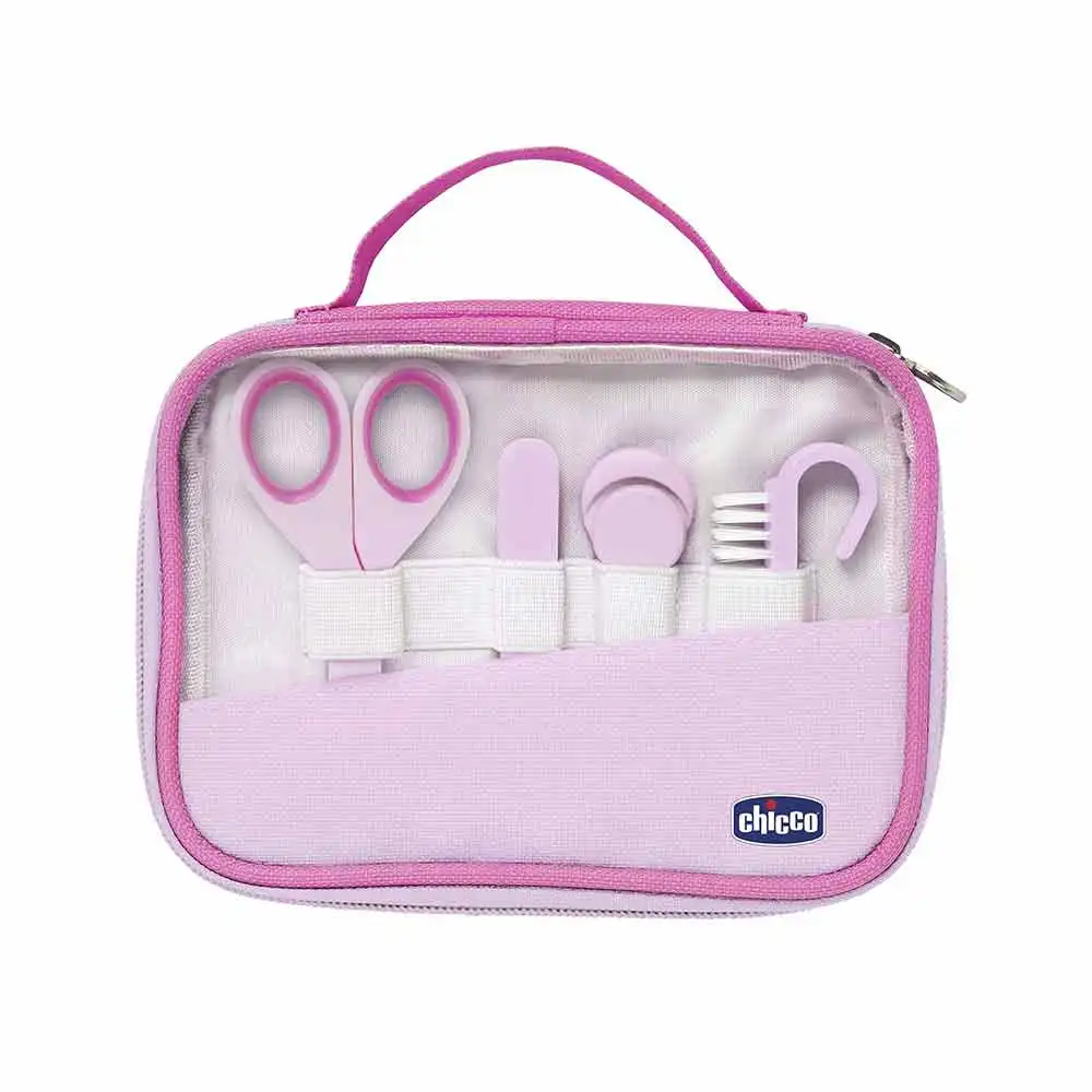 Chicco Set Unghie Happy Hands Forbicine Limette Tagliaunghie Colore Rosa, 1 Kit