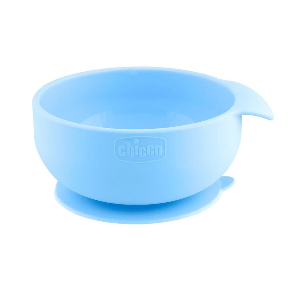 Chicco Ciotola in Silicone per Alimenti Semiliquidi Colore Azzurro, 1 Pezzo