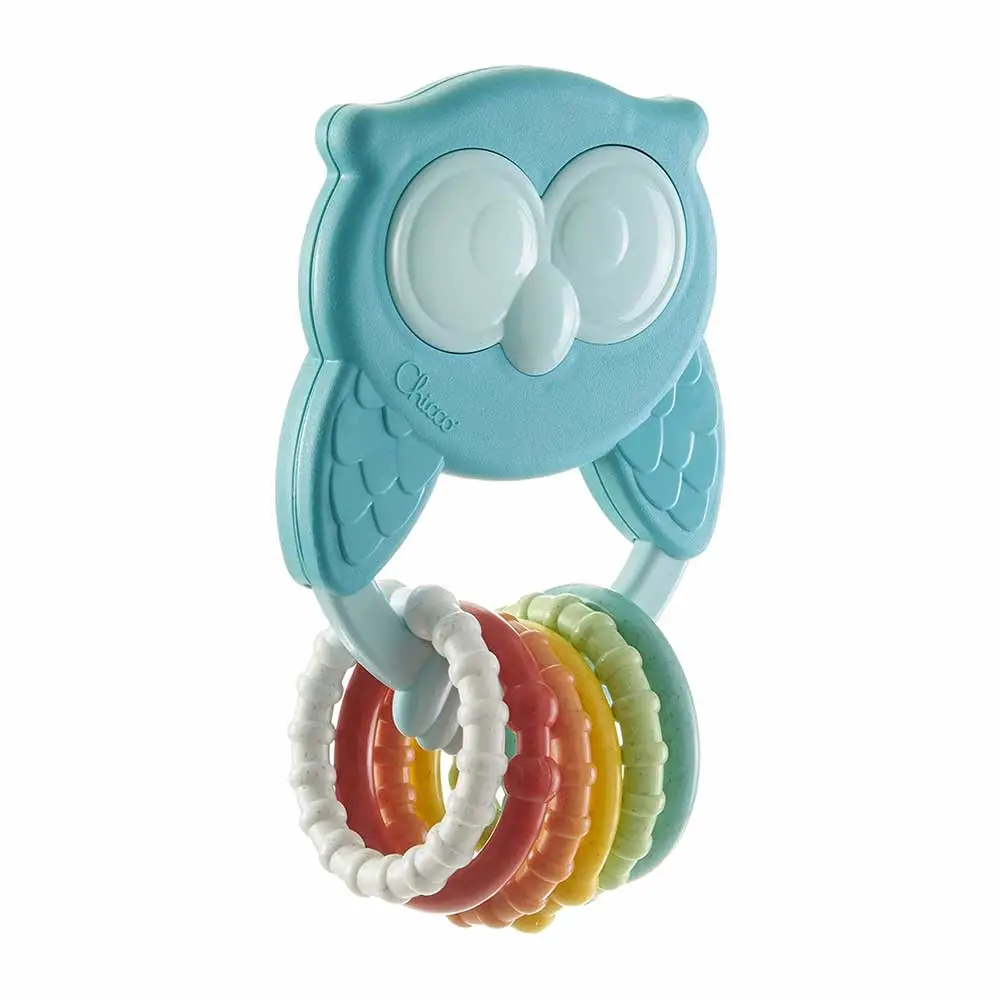 Chicco Gioco Owly Rattle Gufo Trillino ECO+ 3-18M, 1 Pezzo