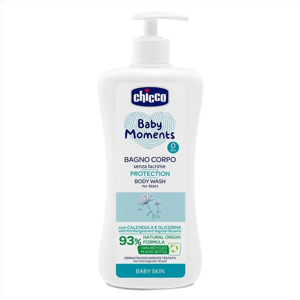 Chicco Baby Moments Bagno Corpo - Detergente senza lacrime per la pelle delicata, 500 ml