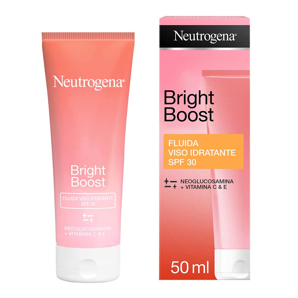 Neutrogena Bright Boost Crema Idratante Viso con Protezione SPF30 Crema Schiarente con Neoglucosomina, 50ml