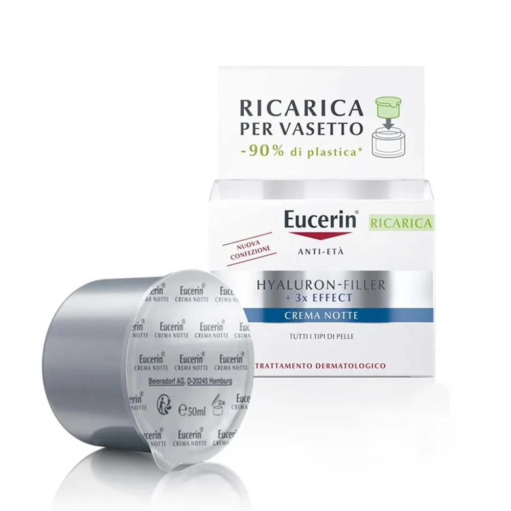 Eucerin Hyaluron Filler - +3x Effect Crema Notte Anti Età Ricarica, 50ml