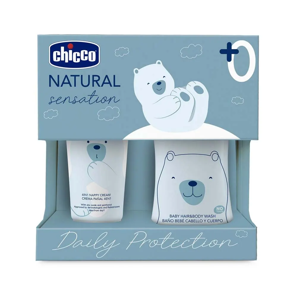 Chicco Natural Sensation - Baby Set Cofanetto Bagnoshampoo 200ml + Pasta Lenitiva 100ml