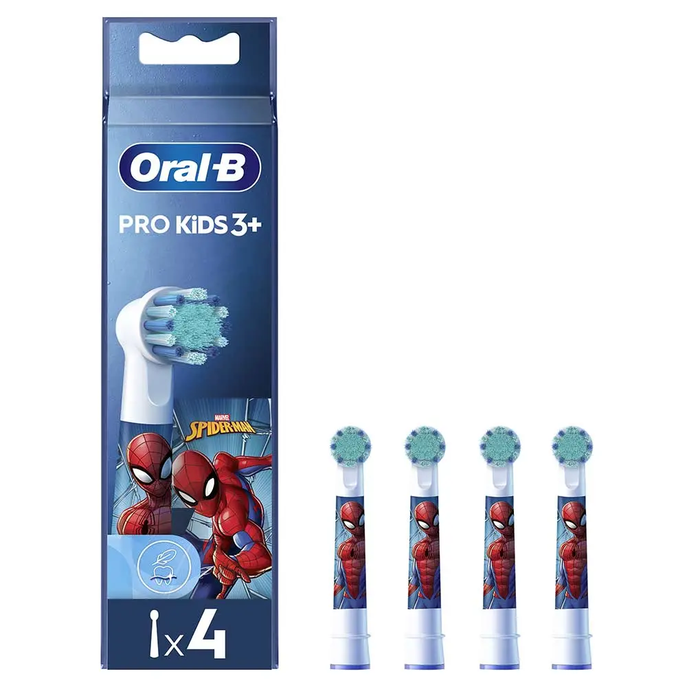 Oral-B Testine di Ricambio PRO Kids con Spiderman, 4 Testine