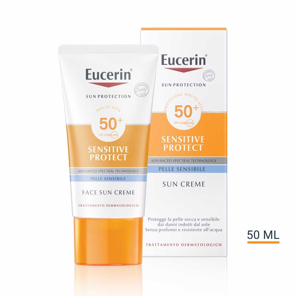 Eucerin Sun Protection - Crema Solare Viso SPF50+ Pelle Sensibile, 50ml