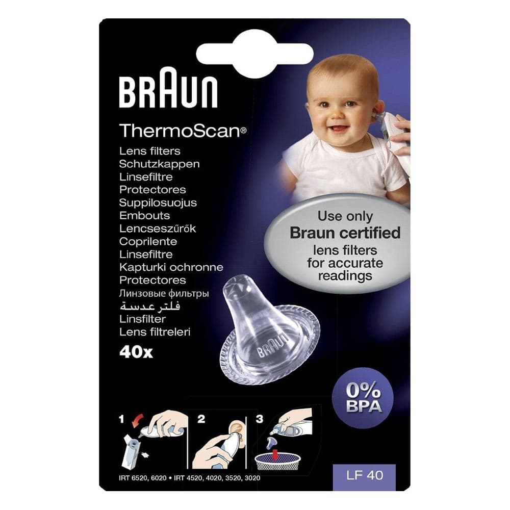 Braun ThermoScan coprilente monouso per termometro - Coprilente ThermoScan Uragme, 40 pezzi